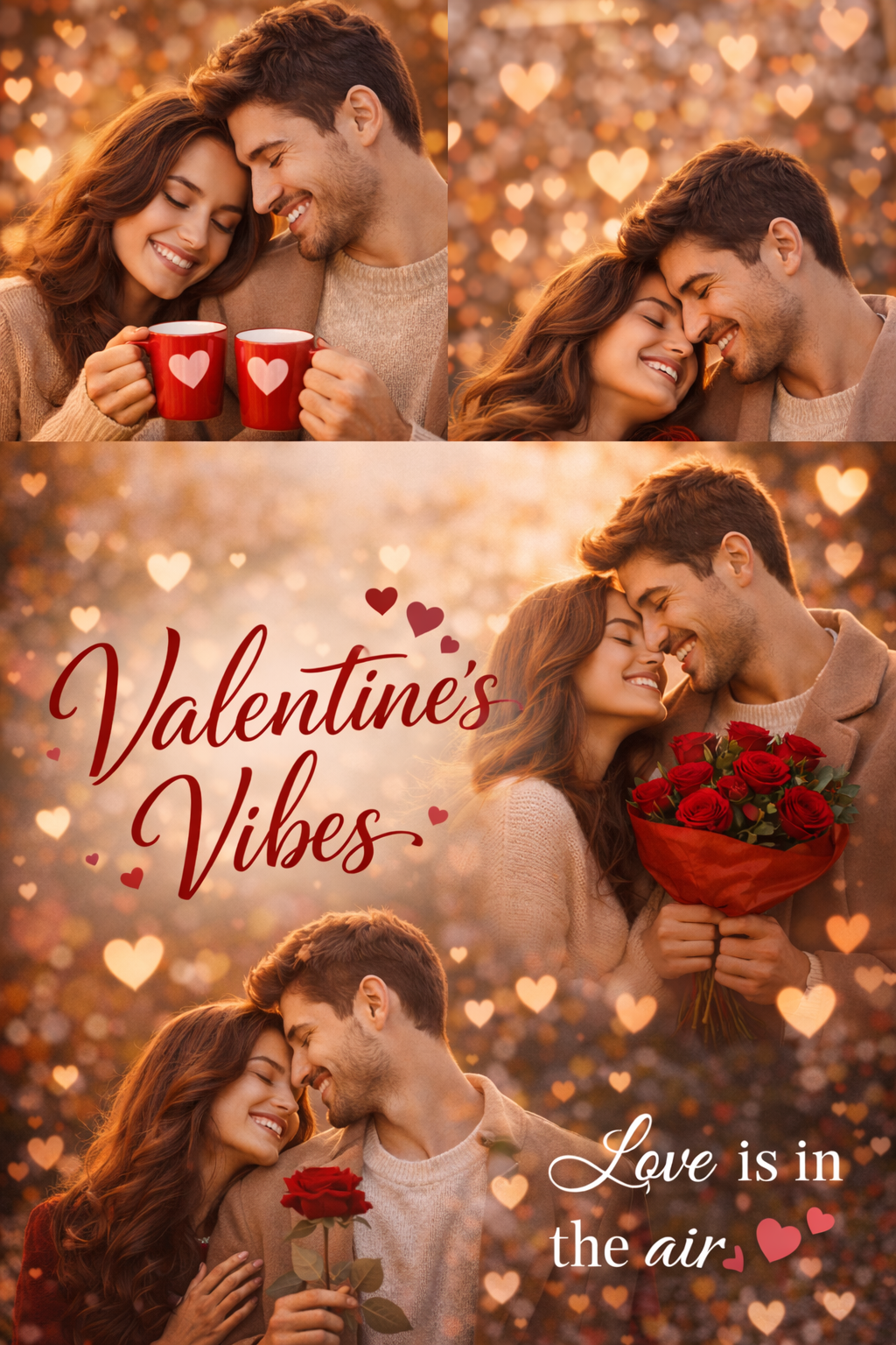 Valentines Day imagery with romantic couple moment