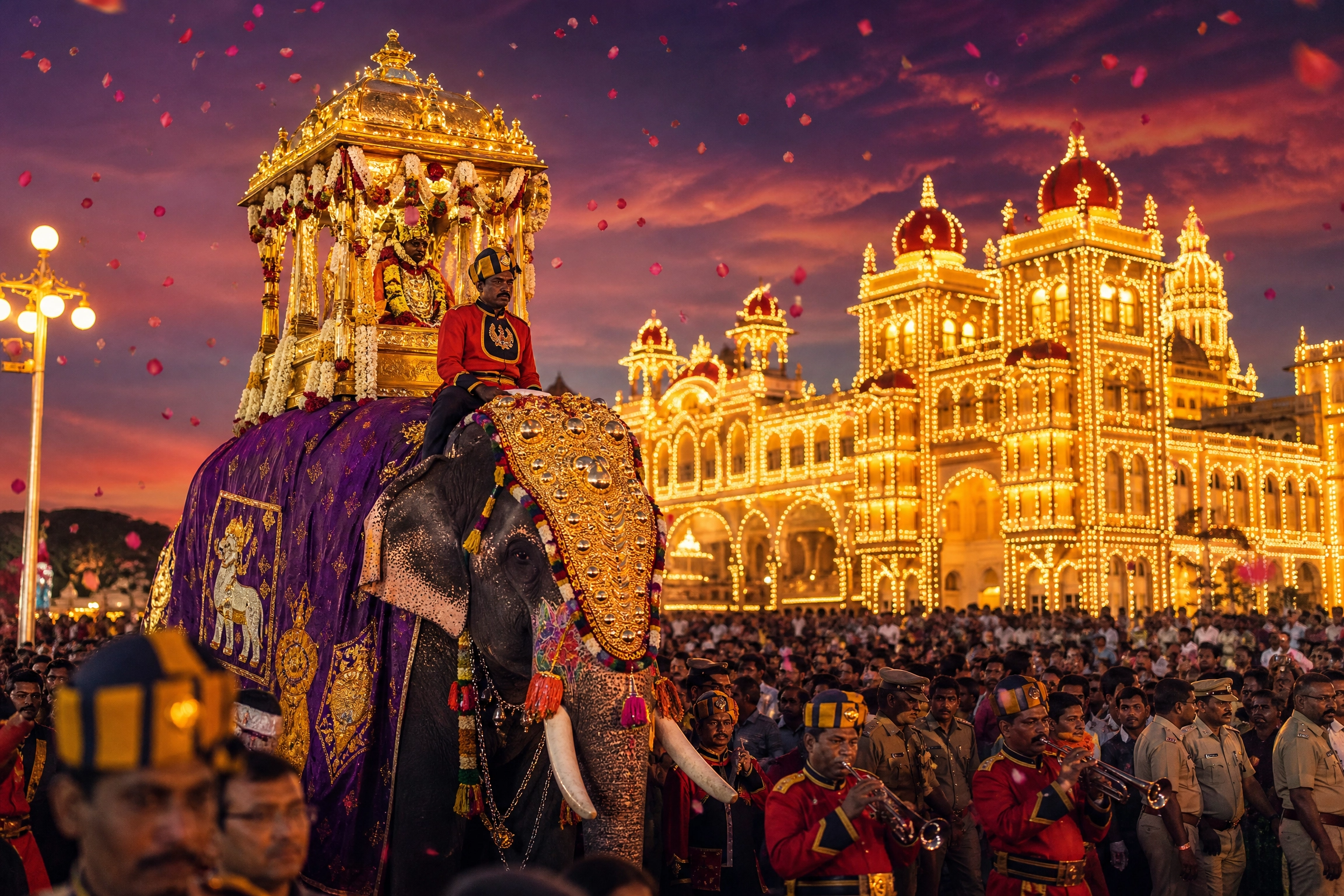 Happy Dussehra 2026 — Vijayadashami festival celebration India, Mysuru Dasara procession