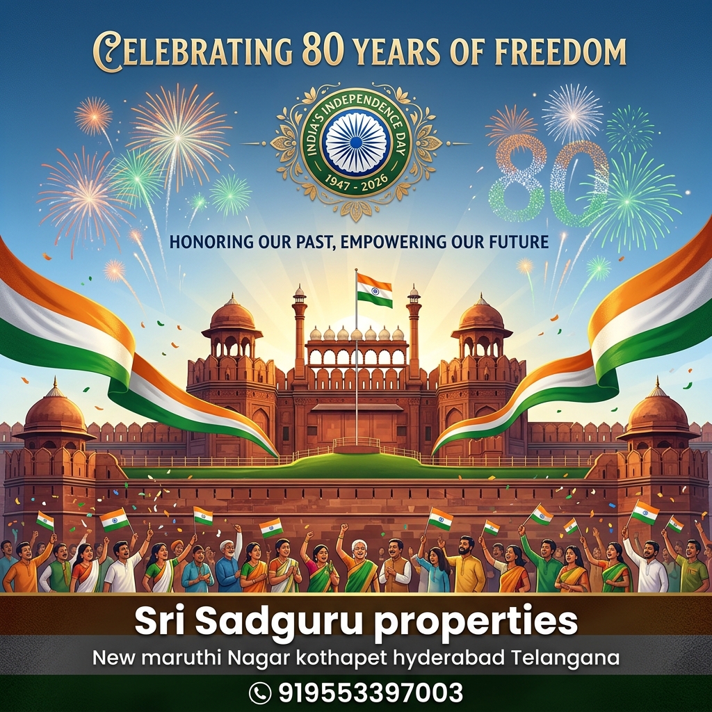 Sri Sadguru Properties Independence Day poster